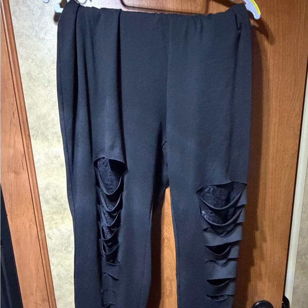 Black Ripped Leggings
